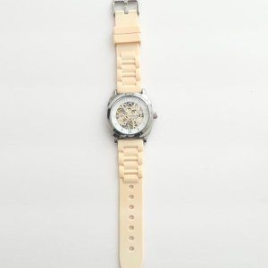 TKO ORLOGI Women's Skeleton Watch with Mechanical Movement & Rubber Band Strap